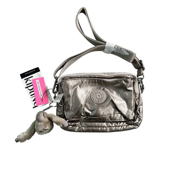 Kipling Abanu Convertible Crossbody Metallic Glow Bag New With Tag - Picture 3 of 11